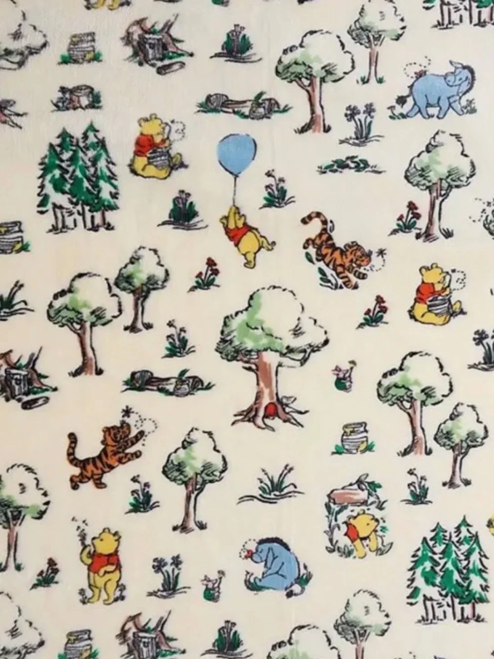 Classic Winnie the Pooh Hundred Acre Wood Oversized Plush Throw Blanket NEW